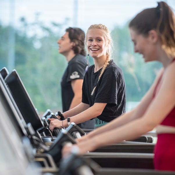 Centre for Sport gym user exercising with equipment.