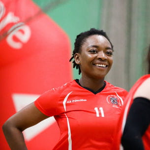 Student playing volleyball at the Centre for Sport.