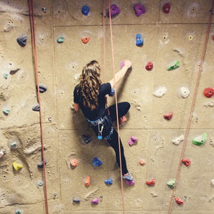 The climbing wall at the Centre for Sport.