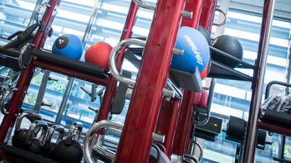 Gym equipment at the Centre for Sport gym on Frenchay Campus.