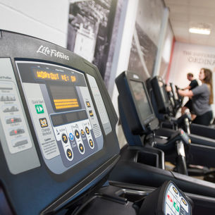 Gym equipment at the gym on Frenchay Campus.