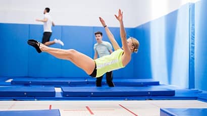 Trampolining at UWE Bristol.