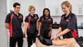 Sport Rehabilitation student treating foot injury