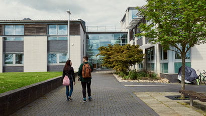 Students walking on campus