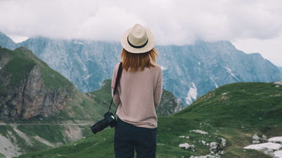 student on their year abroad in a mountainous country