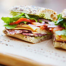Healthy sandwich on a board