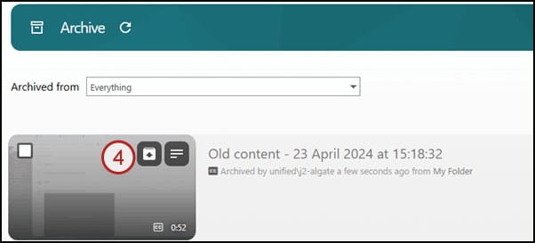 Screenshot showing step 4: click restore.