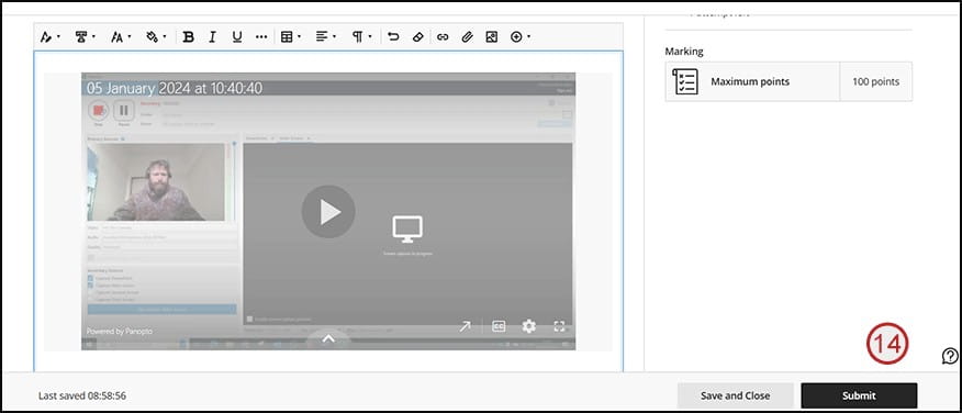 Screenshot of step 14: click submit button.