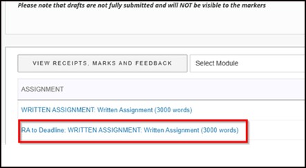 Screenshot showing RA to deadline prefix on assignment name.
