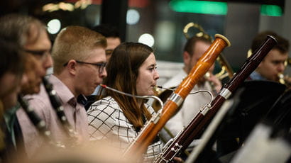 People performing in the UWE Orchestra.