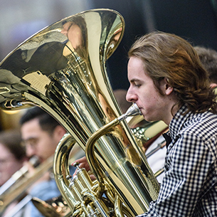 Man playing tuba