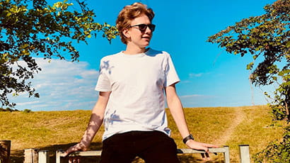 Portrait of Will Spicer sitting in the sun. Portrait of Will Spicer sitting in the sun.