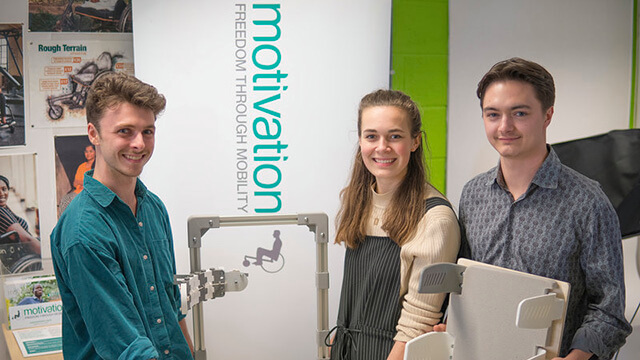 Students presenting their product design group project