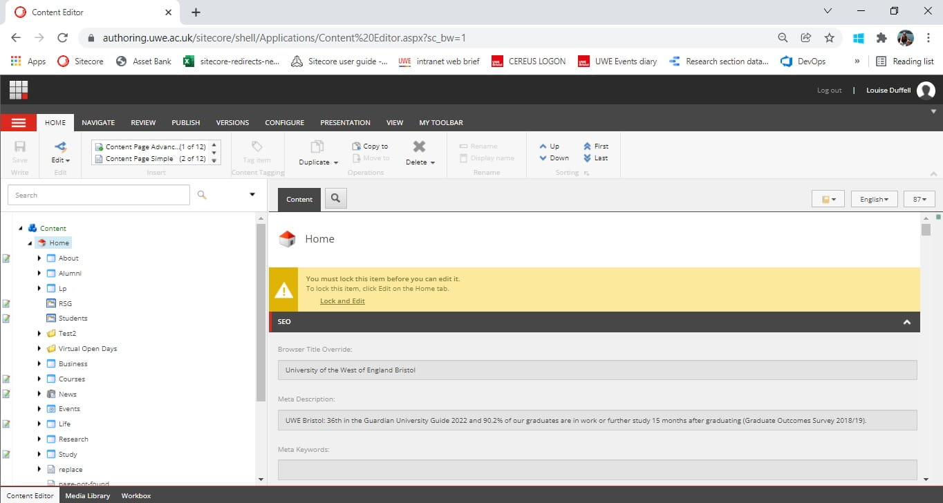 Sitecore homepage