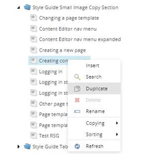 Screenshot showing how to duplicate a component