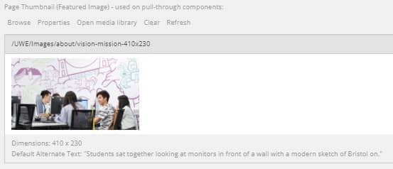 A screenshot of the page thumbnail section in Content Editor.