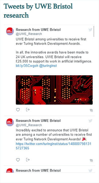 Twitter Feed Mobile View