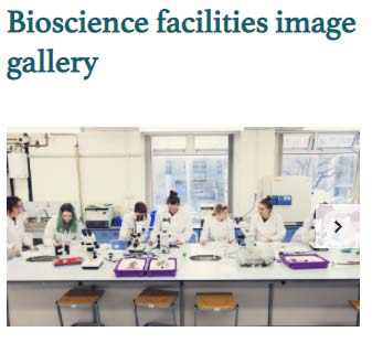 Bioscience facilities image gallery mobile view