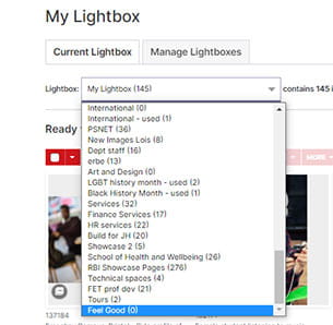Lightbox selection screenshot.