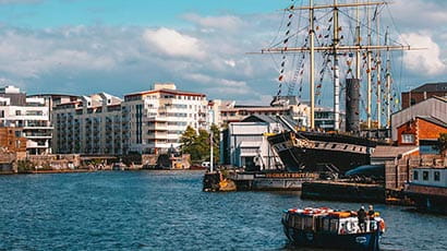 Bristol harbour with the ss Great Britain