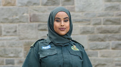 A paramedic student in their uniform