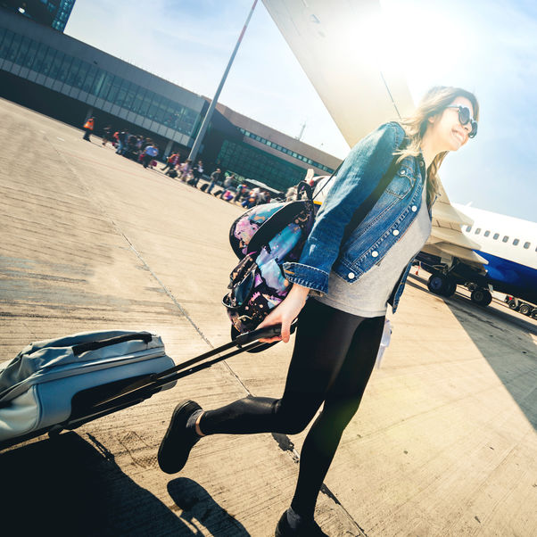 Student at airport