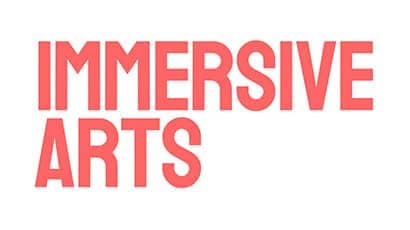 Images shows logo of immersive arts project in coral colour
