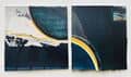 A silkscreen artwork titled 'There is light at the end of the tunnel' in blue, black, yellow, orange and white.