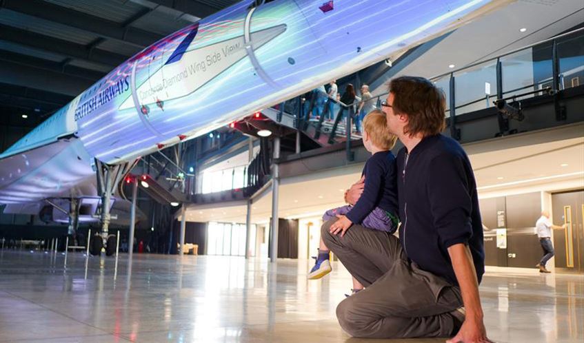 Dad with son at Aerospace Bristol