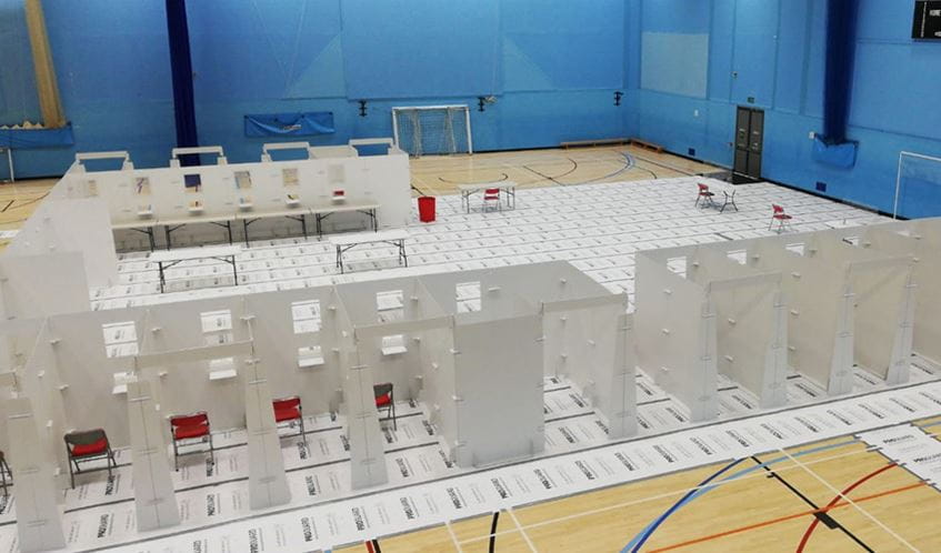 Lateral flow test testing centre on Frenchay Campus