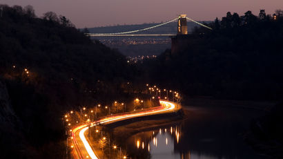 Bristol Suspension bridge at night