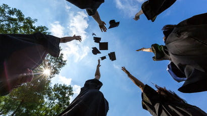 Students at graduation