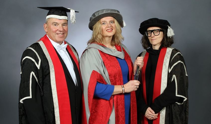 UWE Bristol Vice-Chancellor Professor Steve West (left); HVM Catapult CEO Katherine Bennett CBE (centre); and Professor Elena Marco, UWE Bristol Pro Vice-Chancellor and Head of College of Arts, Technology and Environment (right).