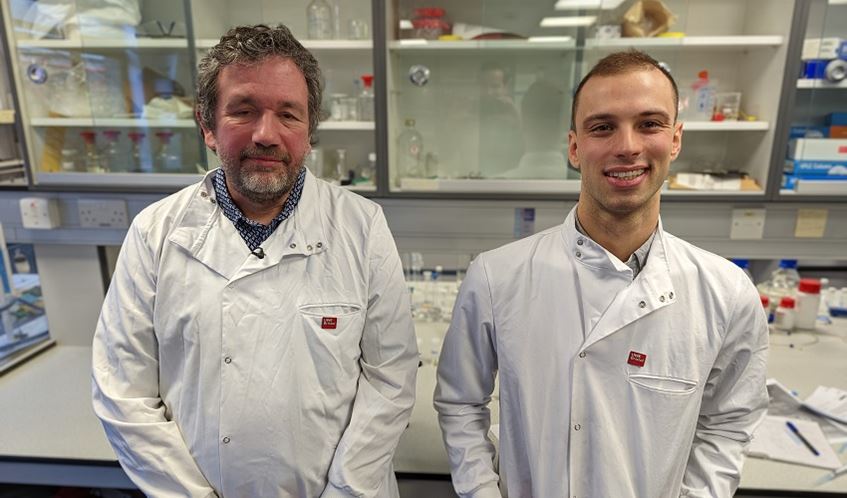 Dr Kevin Honeychurch, Senior Lecturer in Forensic Chemistry; and UWE Bristol student Anselmo Procida