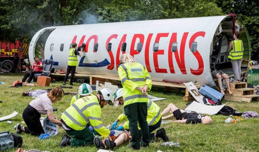 Students working alongside external emergency services for a major incident training exercise.
