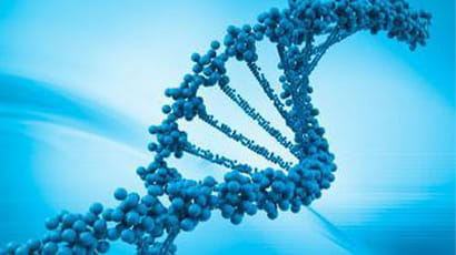 DNA helix at microscopic level.