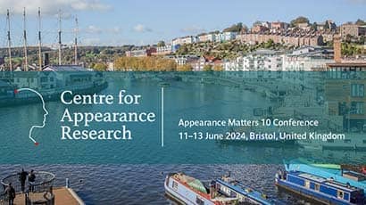 Centre for Appearance Research logo in front of a backdrop of the city docks in Bristol