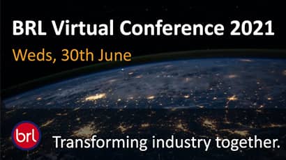 Conference graphic showing earth from space and words 'BRL Virtual Conference 2021' overlaid.