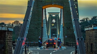 A view across the Clifton Suspension Bridge.