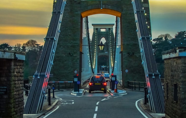 A view across the Clifton Suspension Bridge.