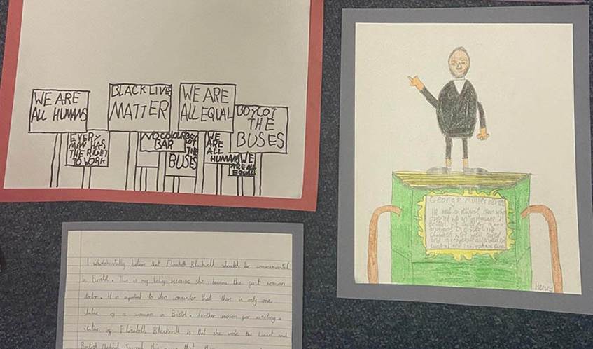 Writing and drawings produced by primary school children in response to anti-racism education designed by UWE Bristol researchers