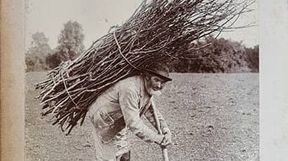 Image of a Wiltshire thatcher discovered in a Victorian photo album