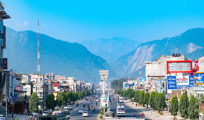 A main road in Nepal