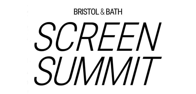 'Bristol and Bath Screen Summit' written on a white background logo