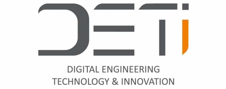 A logo of DETI - digital engineering technology and innovation