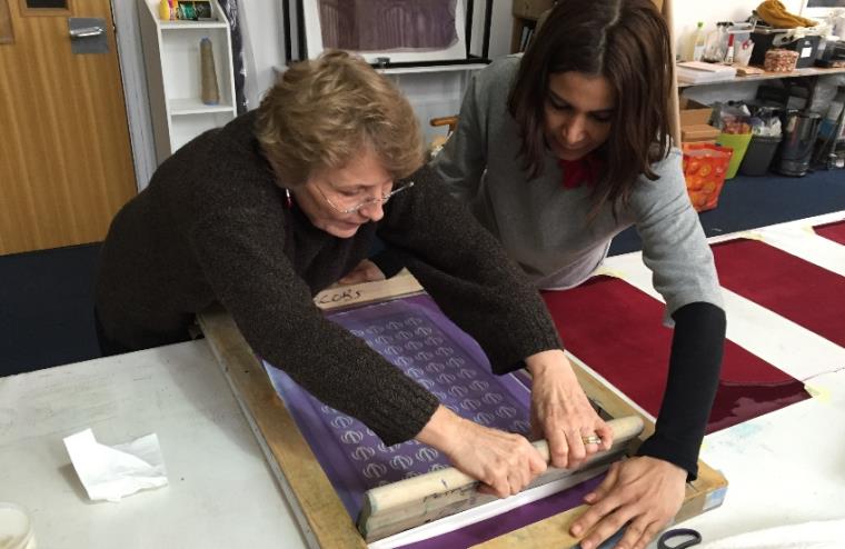 Two women in a workshop