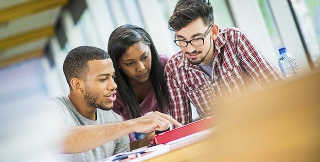 Three students discussing