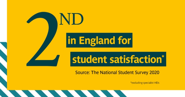 A poster of UWE ranking 2nd in England for student satisfaction