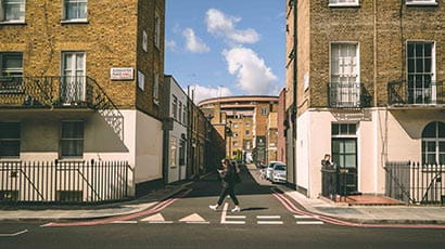 A side road junction in London