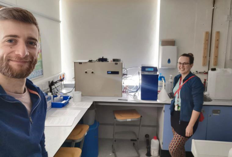 UWE staff in lab.